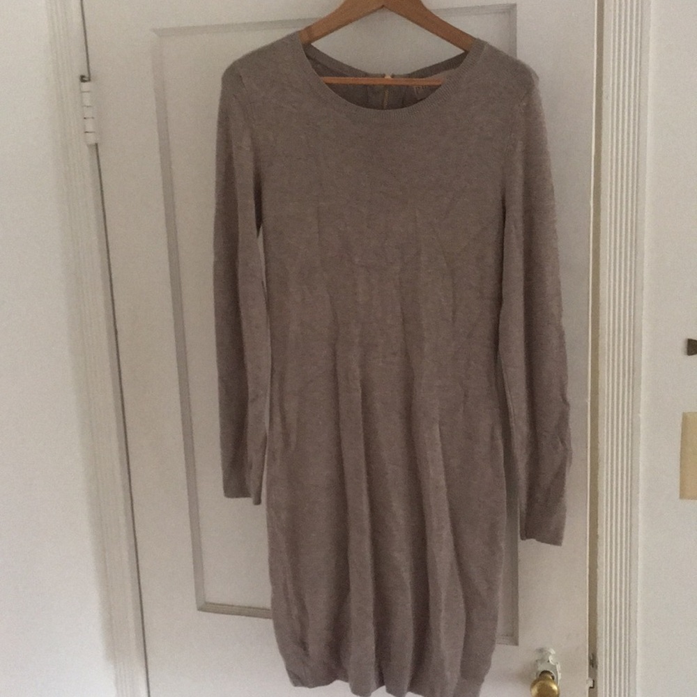 Oatmeal colored sweater dress